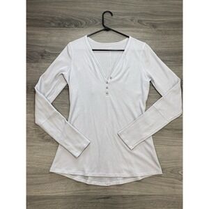 Lululemon Closed Call Henley Womens Thermal Waffle Knit Top Shirt Size S? Gray